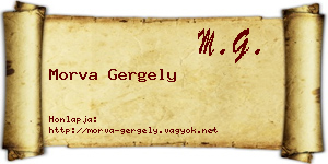 Morva Gergely névjegykártya